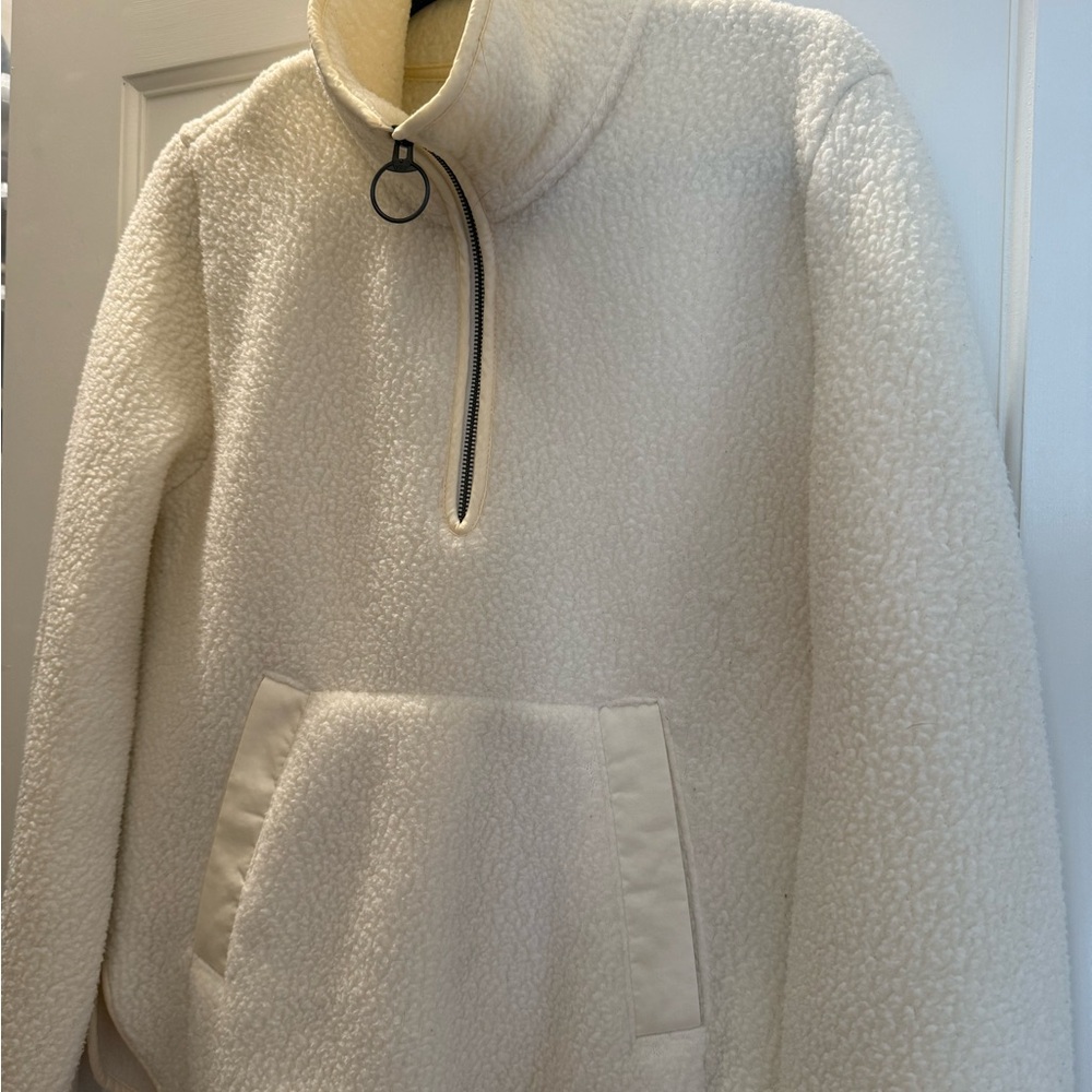 Cozy White Sherpa Pullover